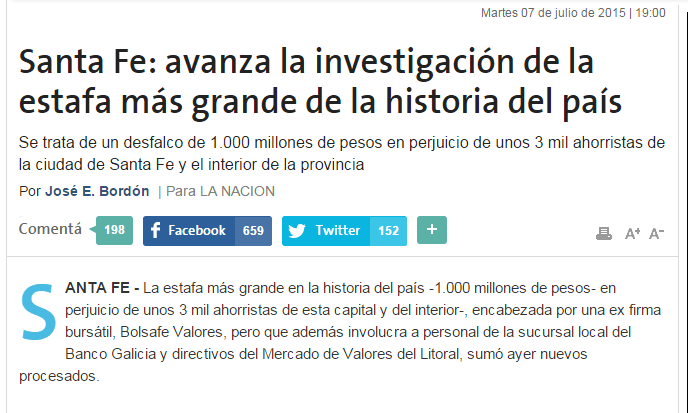 El Banco Galicia y el Caso Bolsafe. Comunicado sobre la acción colectiva iniciada por UCU.