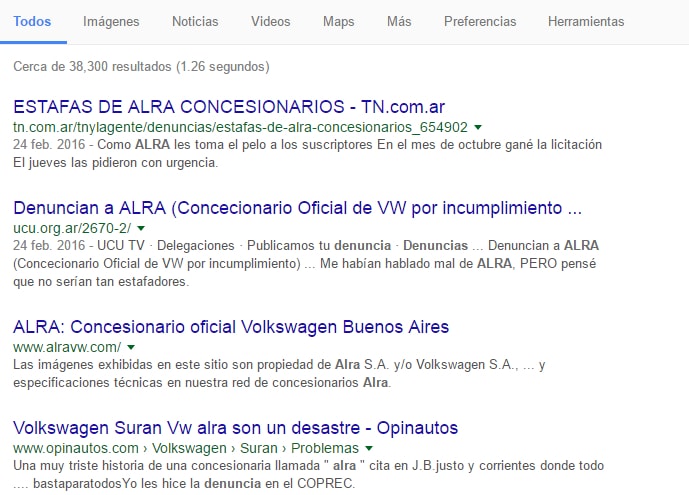 La concesionaria ALRA denunciada masivamente en las redes