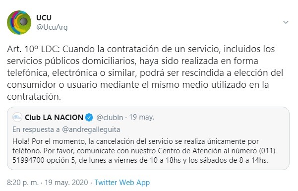 ¿Tenes problemas para dar de baja la tarjeta Club Nación?
