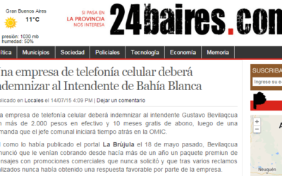 Una empresa de telefonía celular deberá indemnizar al Intendente de Bahía Blanca