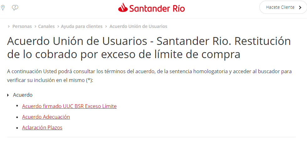 El Banco Rio deberá devolver dinero a sus clientes.